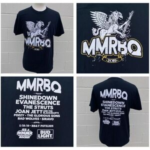 MMRBQ Concert Shirt Adult Large 2019 93.3 MMR Black Mens L Band Tee